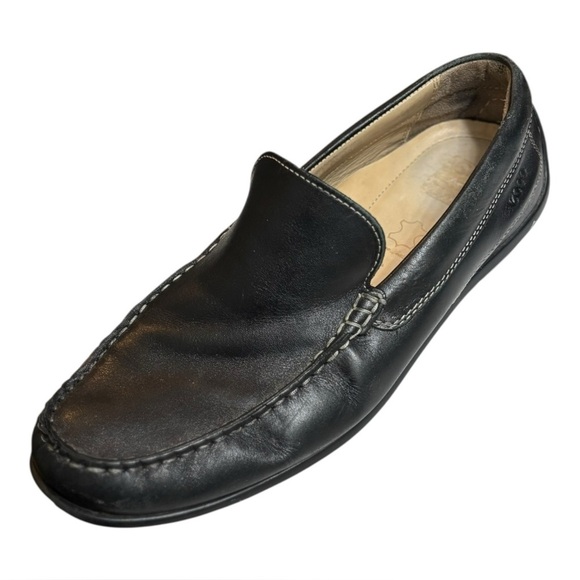 Ecco Moc Classic Black Leather Driving Loafers Men’s Size 9.5 / 43 Slip On main image 12